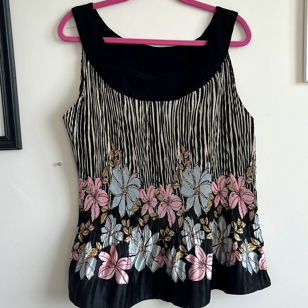 SERENADE NEW YORK FLORAL PLEATED STYLE WOMEN BLOUSE SIZE 3X